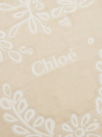 Étole rectangulaire en fil coupé de laine et soie - Delicate Beige