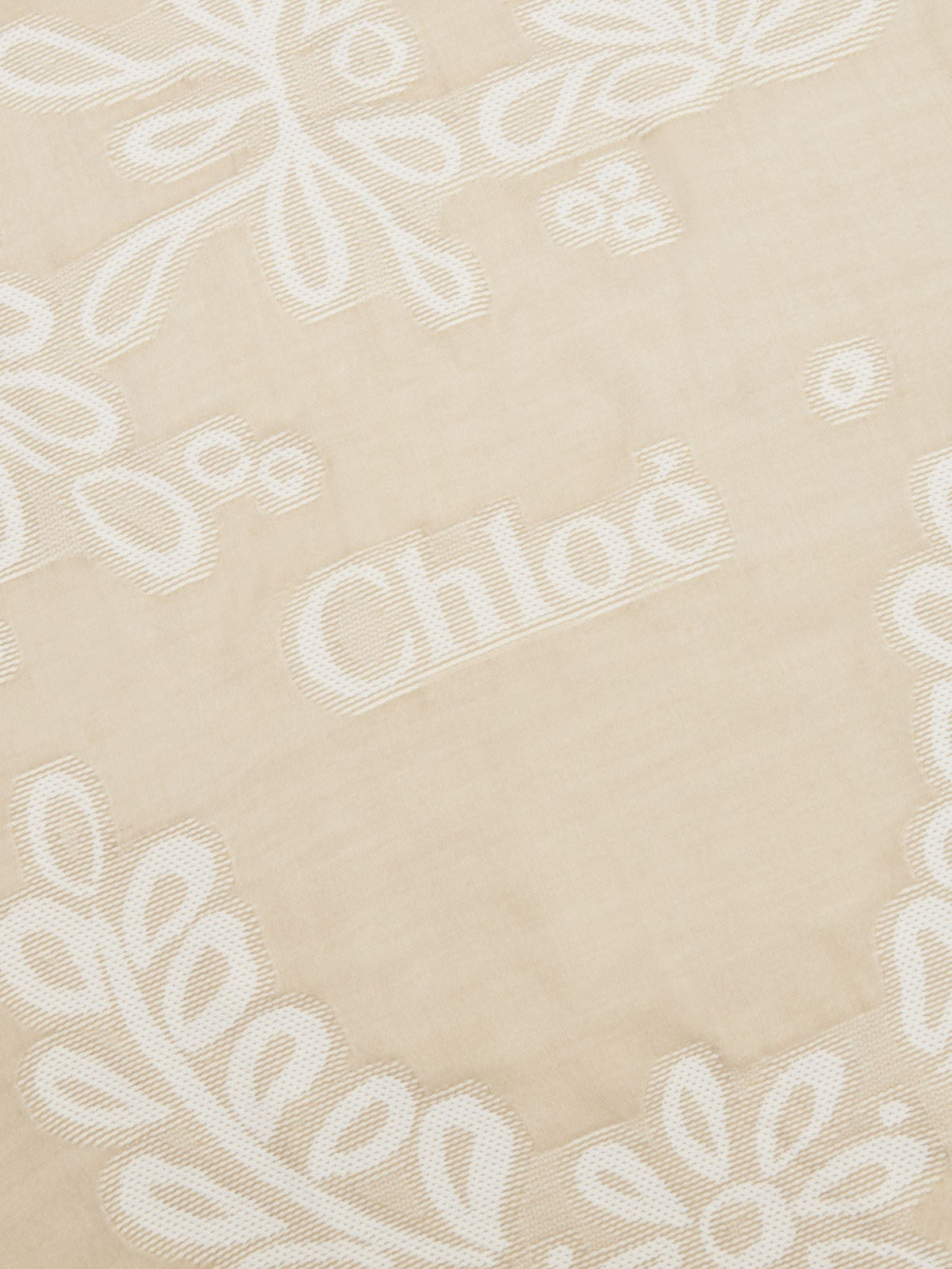 Étole rectangulaire en fil coupé de laine et soie - Delicate Beige