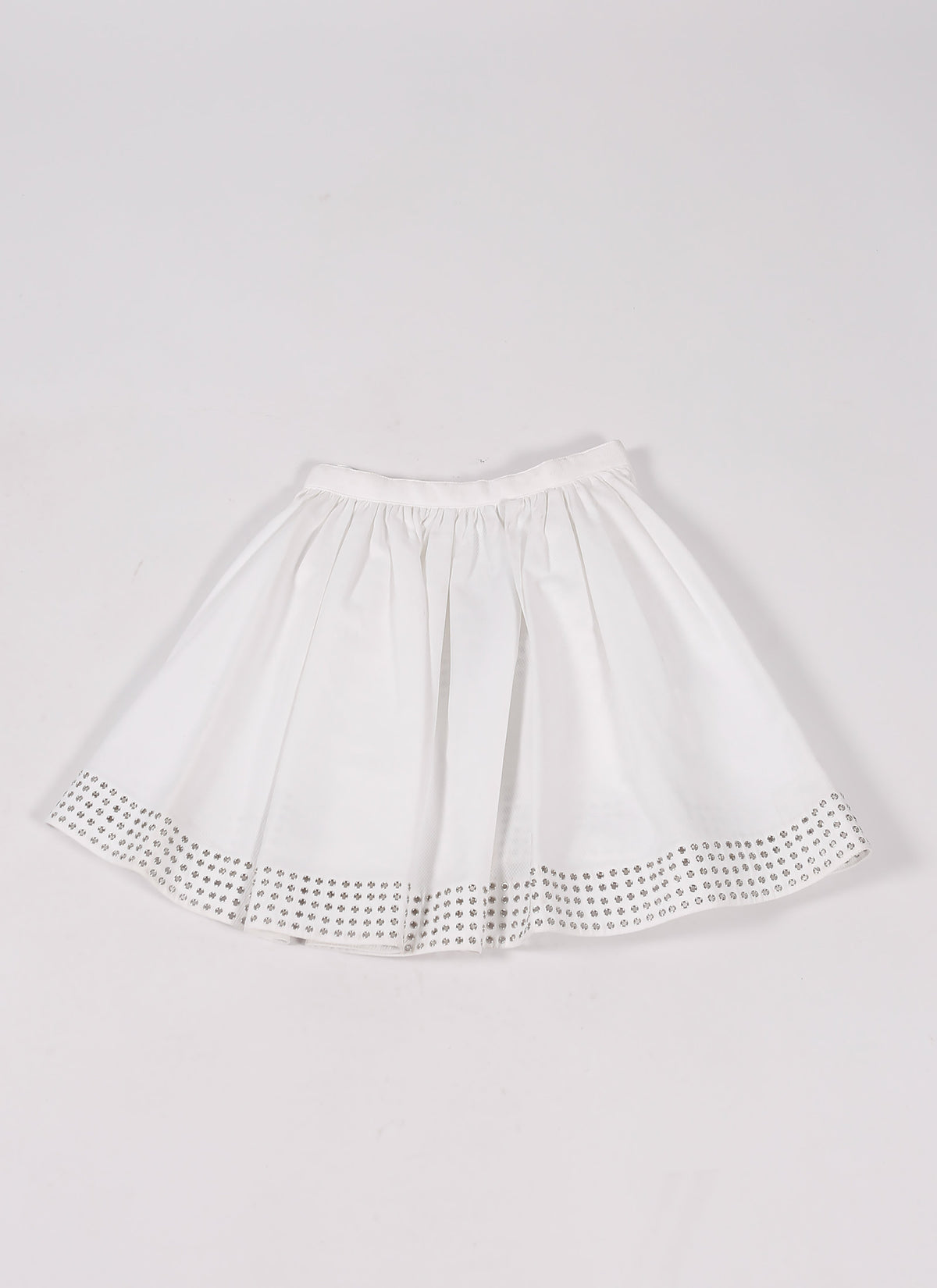 Short skirt with eyelets - White