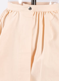Mini skirt with gathered waist - Nude
