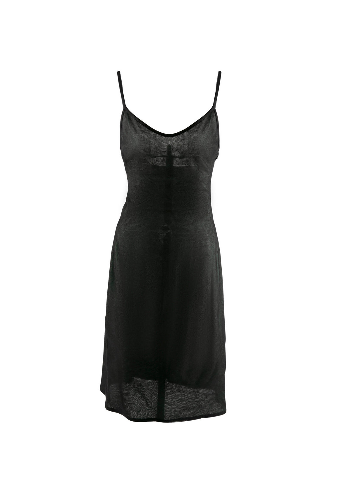 Straight silk nightie - Black & Rose Gold