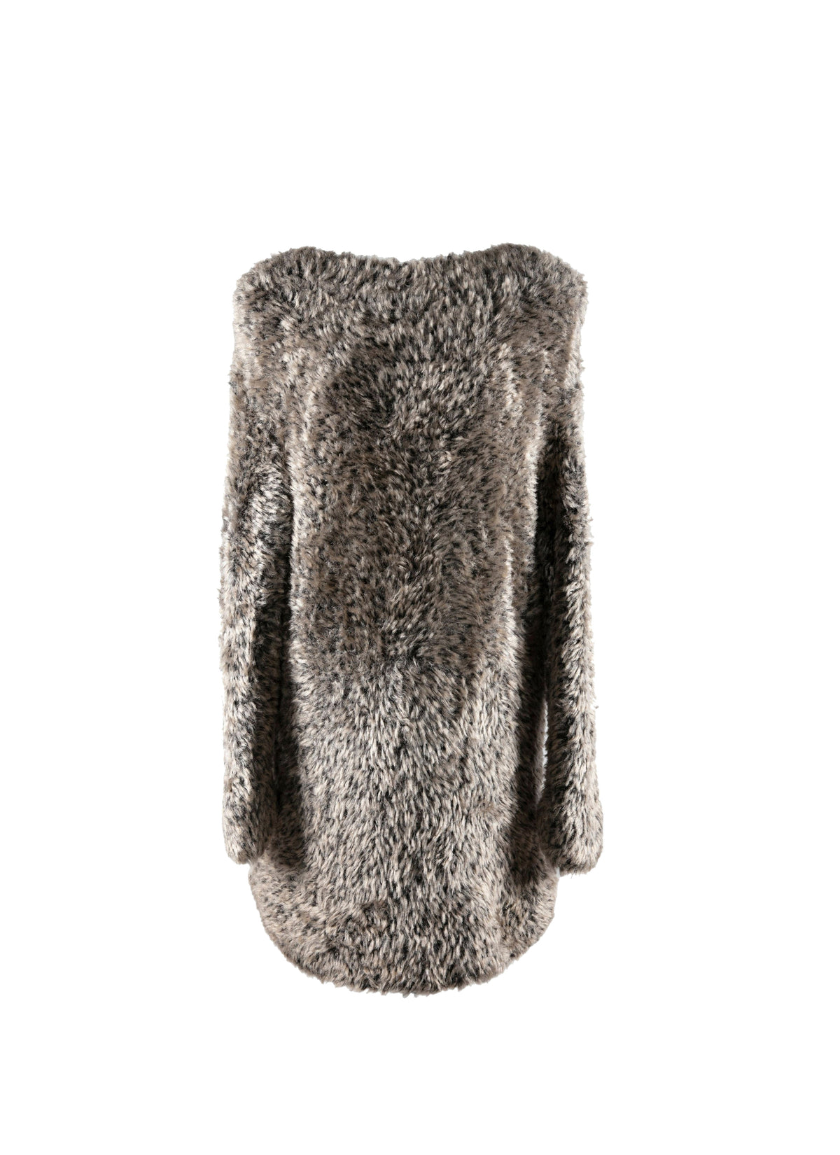 Oversized jumper with mohair effect - Nude & White