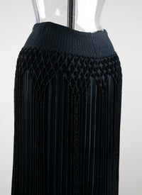 Long pleated skirt with honeycomb detail - Midnight