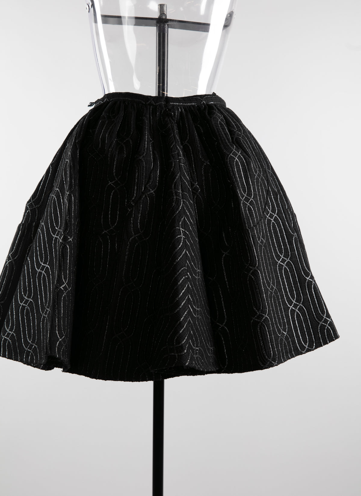 Mini skirt with contrasting geometric details - Black intense