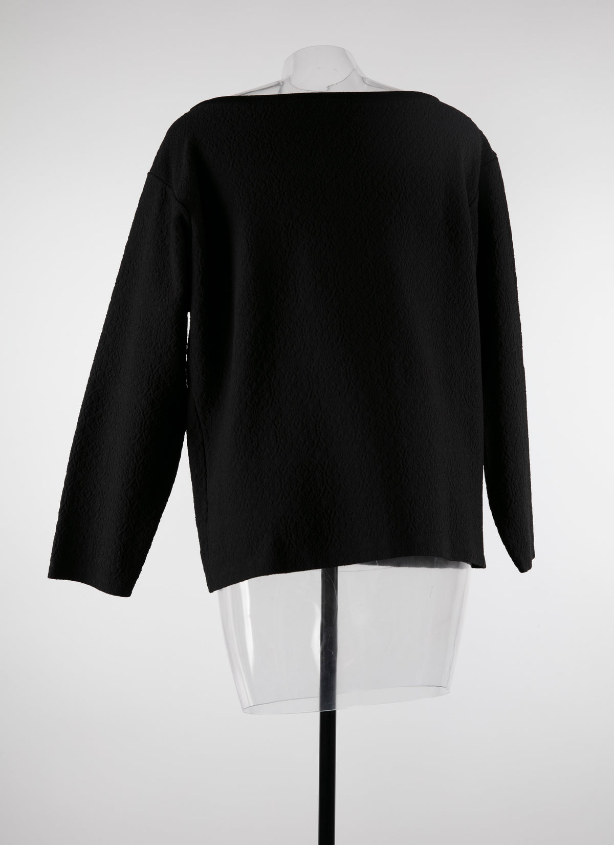 Classic jumper with long sleeves and boat neck - Black intense