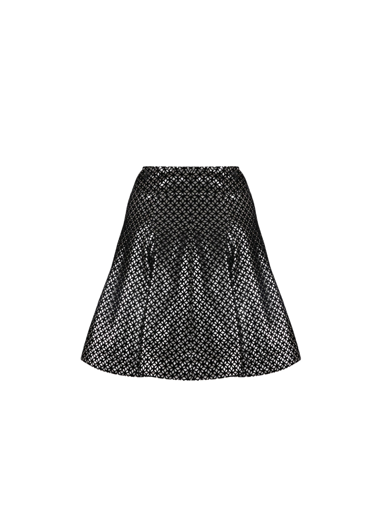 Short skirt in lily velvet - Black intense