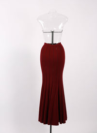 Jour long skirt in wool - Cherry