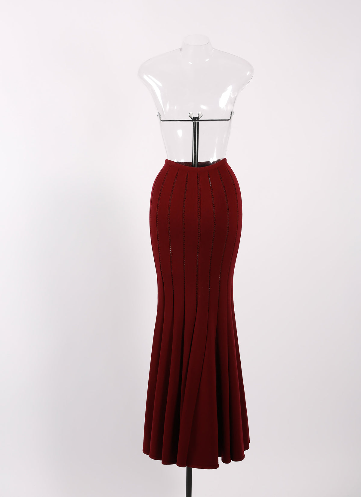 Jour long skirt in wool - Cherry
