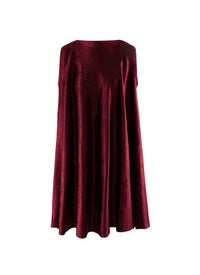 Mid-length flowing velvet dress - Cherry