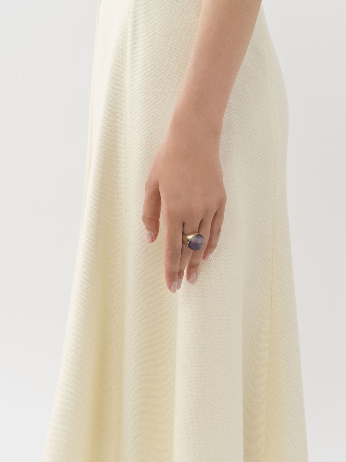 Bague Nancy avec chaîne en laiton - Gold Color