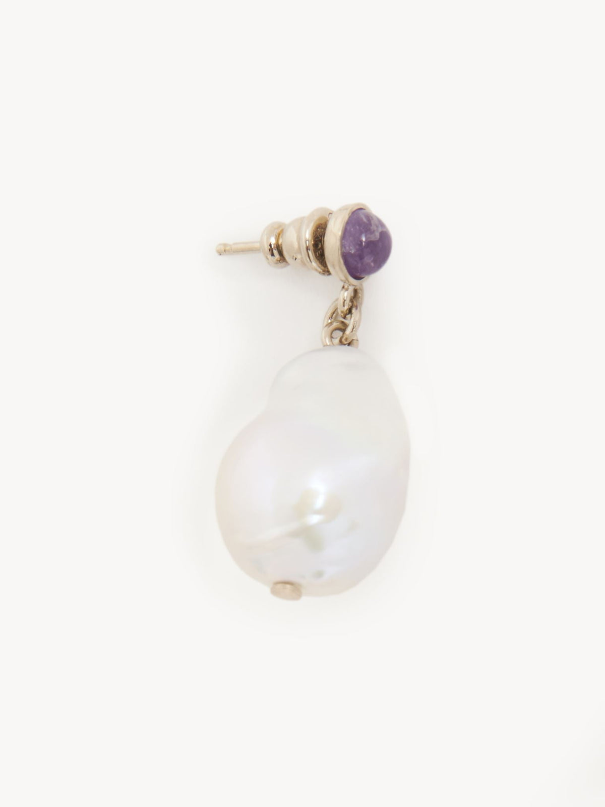 Boucles d'oreilles Darcey en laiton - White & Purple