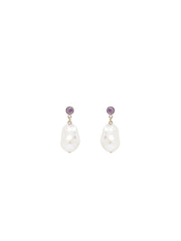 Boucles d'oreilles Darcey en laiton - White & Purple