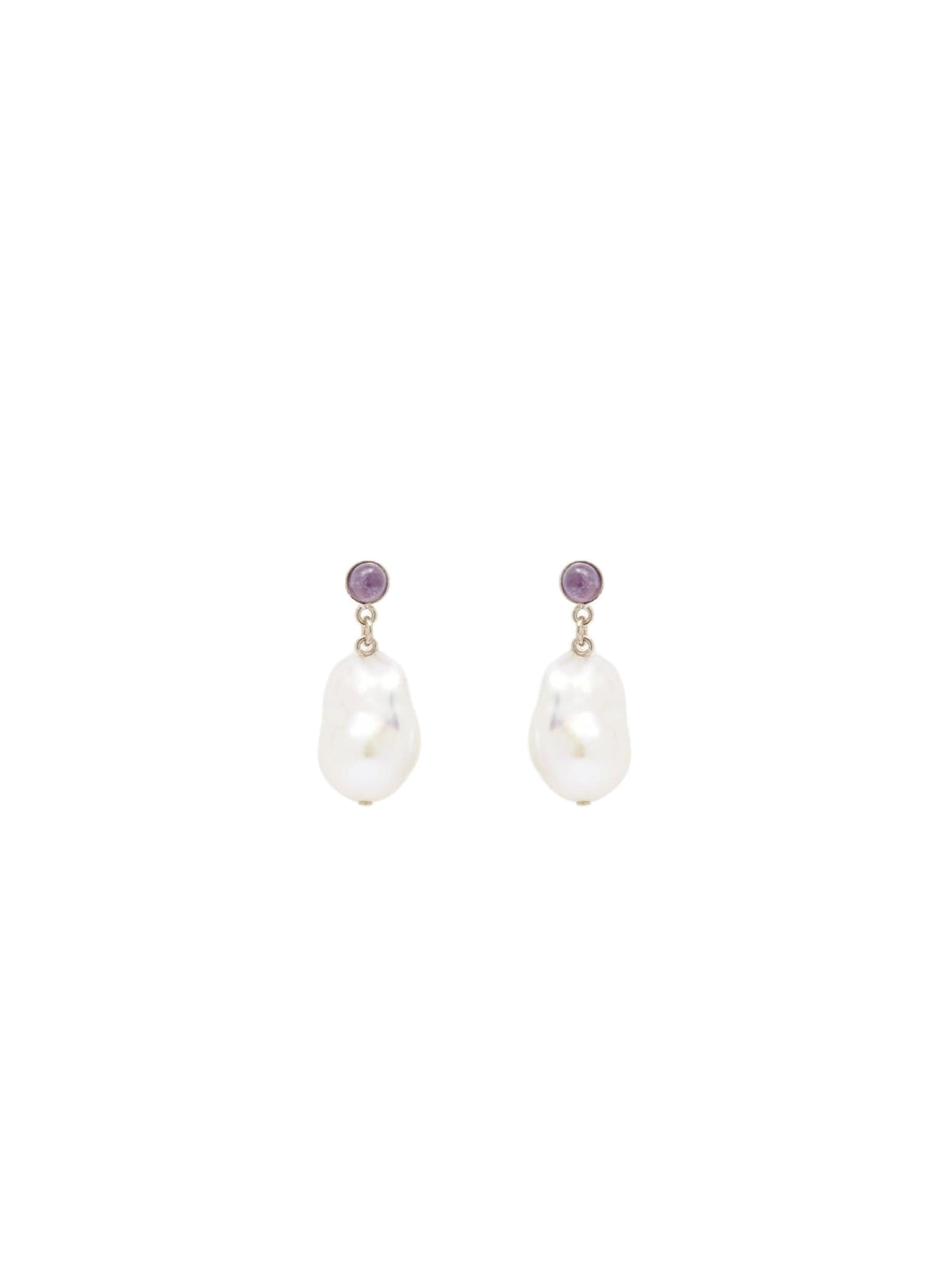Boucles d'oreilles Darcey en laiton - White & Purple