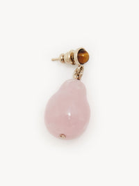Boucles d’oreilles Darcey en laiton - Pink & Brown
