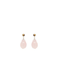 Boucles d’oreilles Darcey en laiton - Pink & Brown