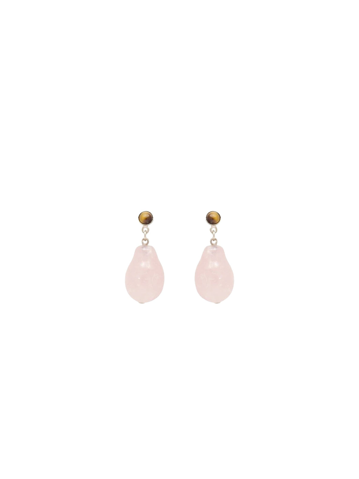 Boucles d’oreilles Darcey en laiton - Pink & Brown