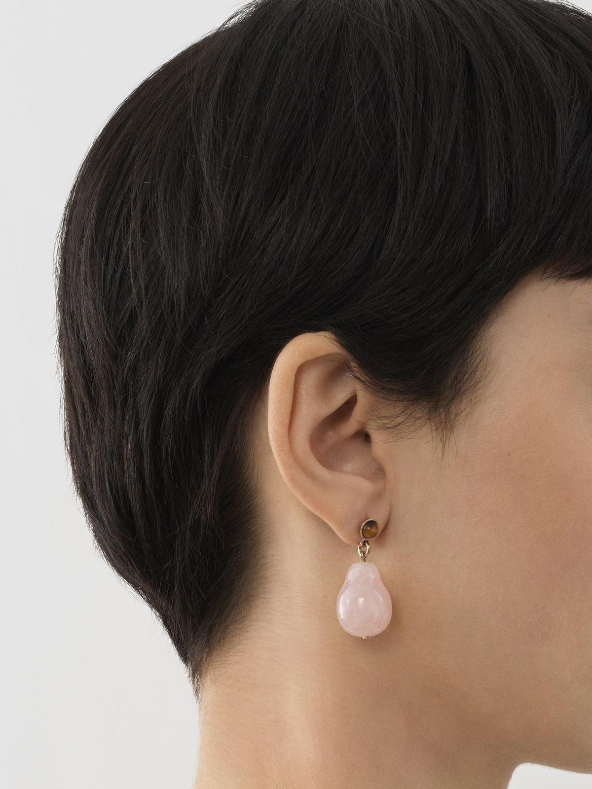 Boucles d’oreilles Darcey en laiton - Pink & Brown