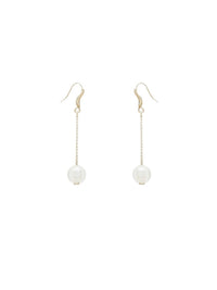 Boucles d’oreilles pendantes Darcey en laiton - Pearl