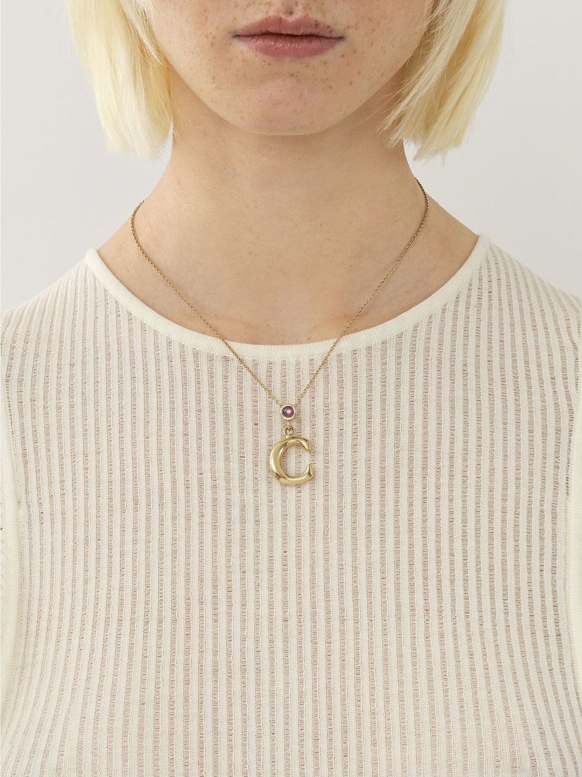 Collier Alphabet en laiton - Gold Color