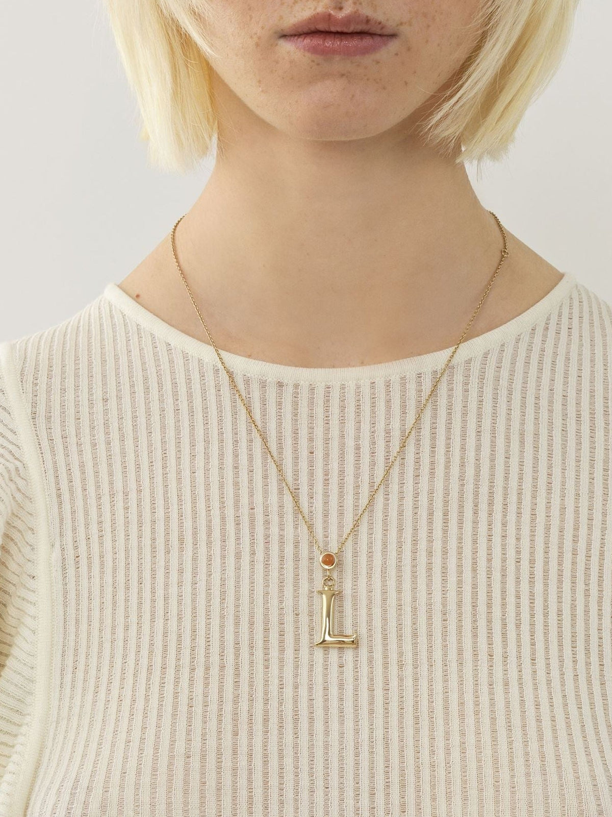 Collier Alphabet en laiton - Gold Color