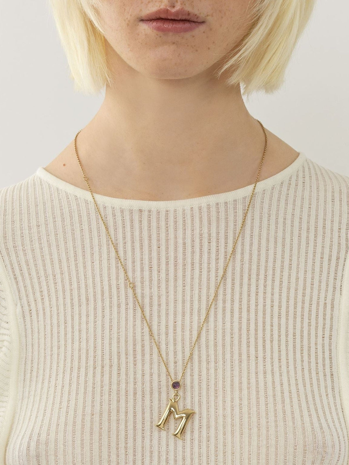 Collier Alphabet en laiton - Gold Color
