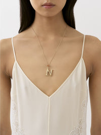 Collier Alphabet en laiton - Gold Color
