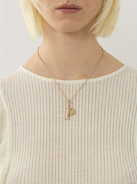 Collier Alphabet en laiton - Gold Color