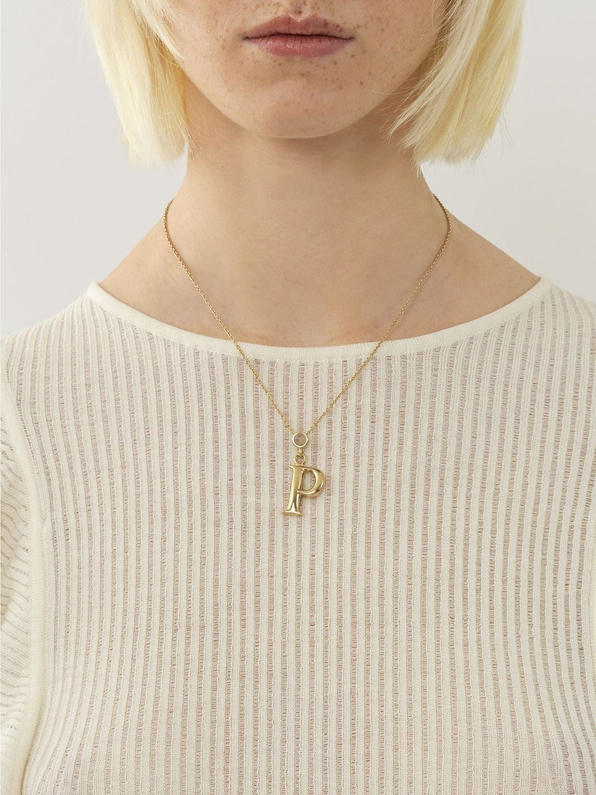 Collier Alphabet en laiton - Gold Color
