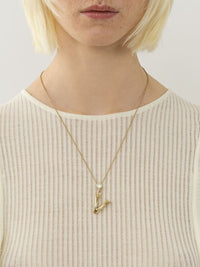 Collier Alphabet en laiton - Gold Color