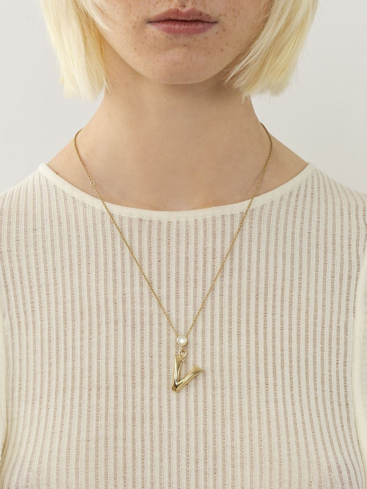 Collier Alphabet en laiton - Gold Color
