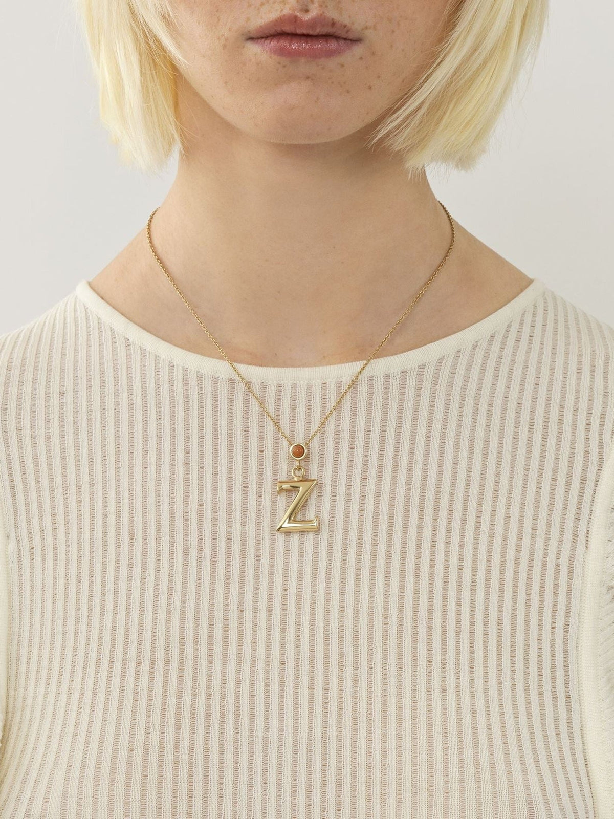 Collier Alphabet en laiton - Gold Color