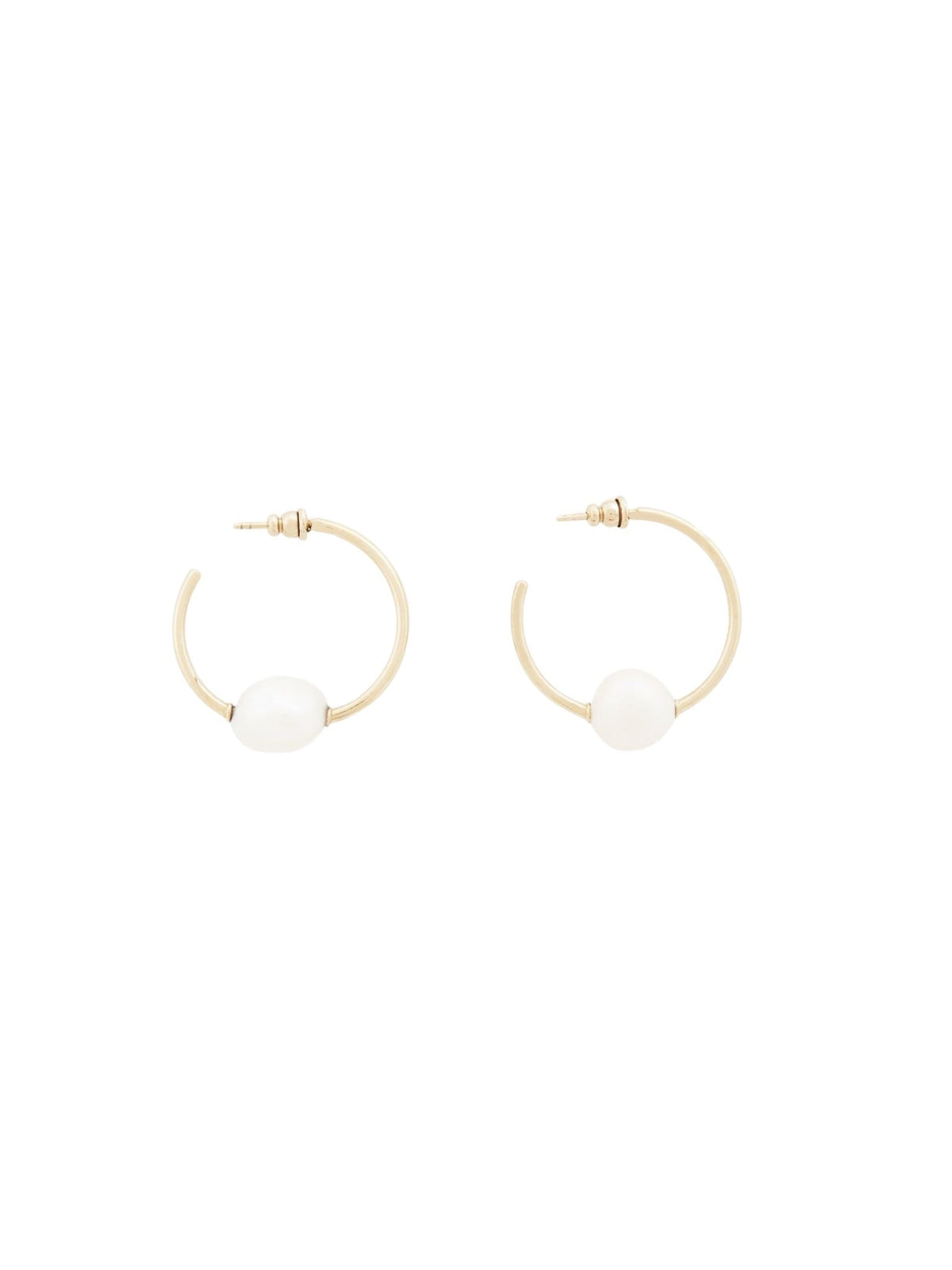 Boucles d’oreilles créoles Darcey en laiton - Pearl