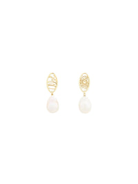 Boucles d’oreilles Darcey Lace en laiton - Pearl