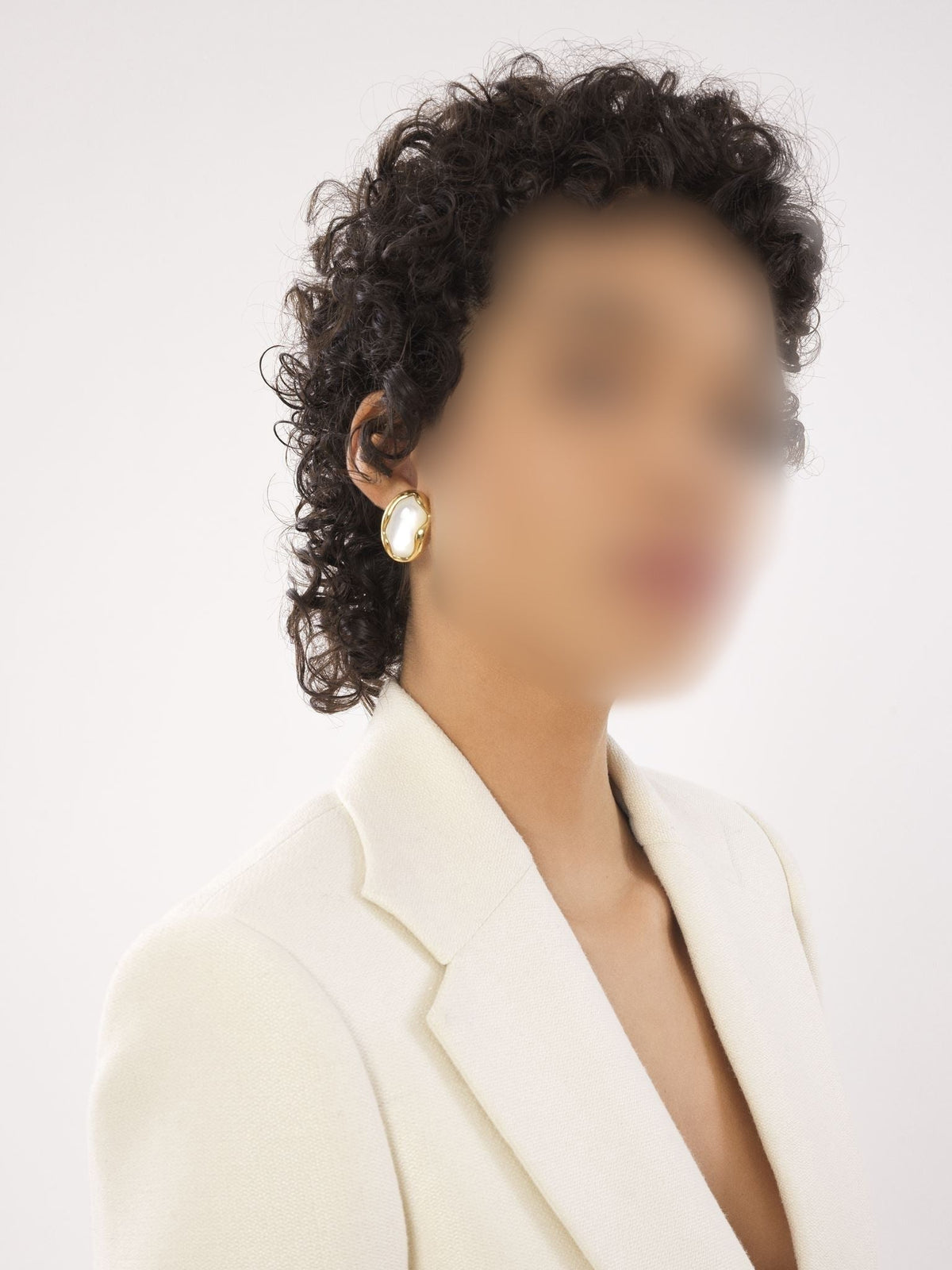 Boucles d'oreilles Sybil en laiton - Pearl