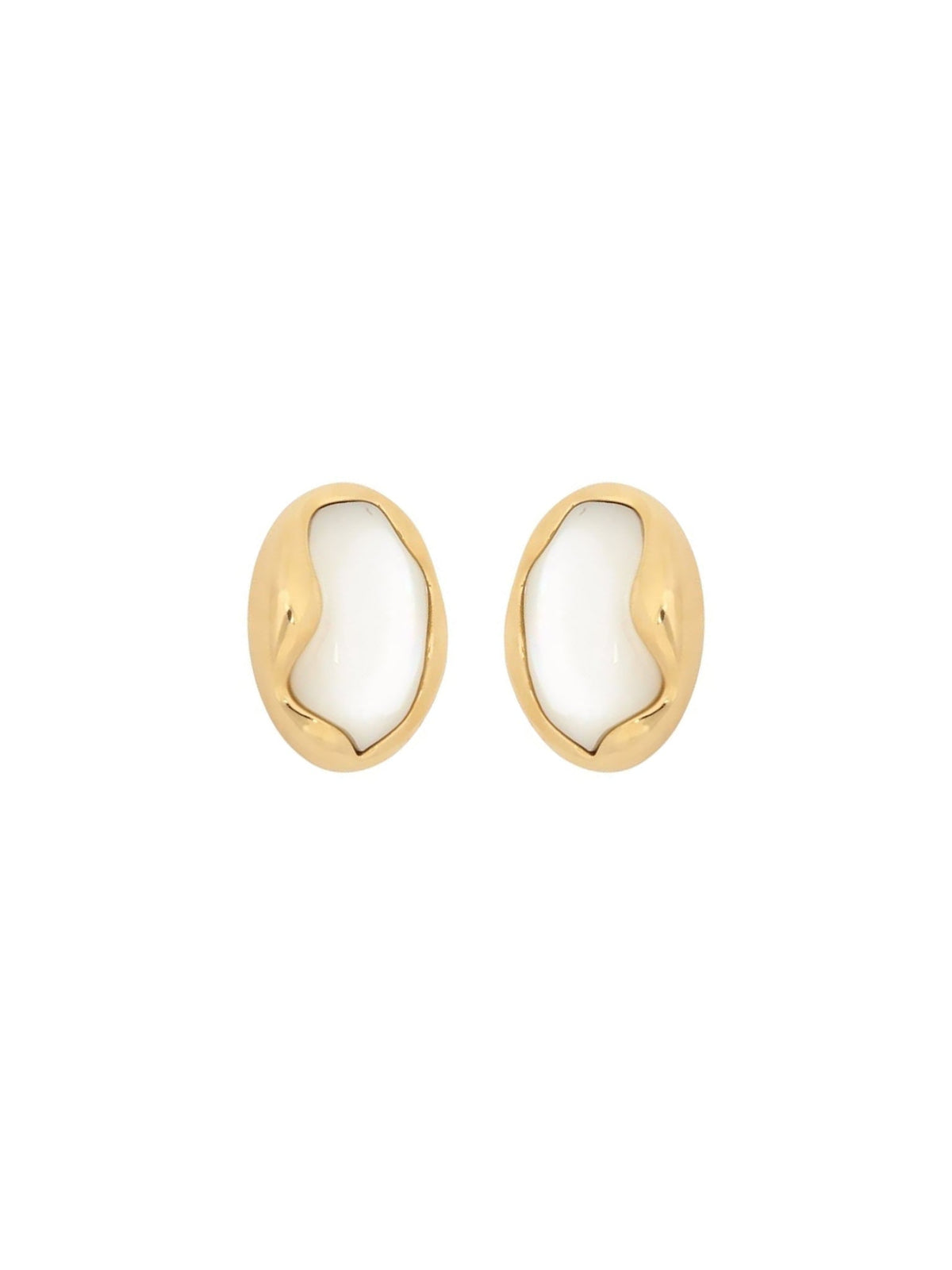 Boucles d'oreilles Sybil en laiton - Pearl