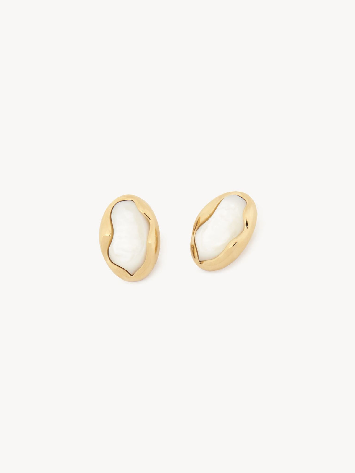 Boucles d'oreilles Sybil en laiton - Pearl