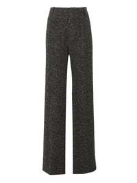 Pantalon large en laine - Black & Beige