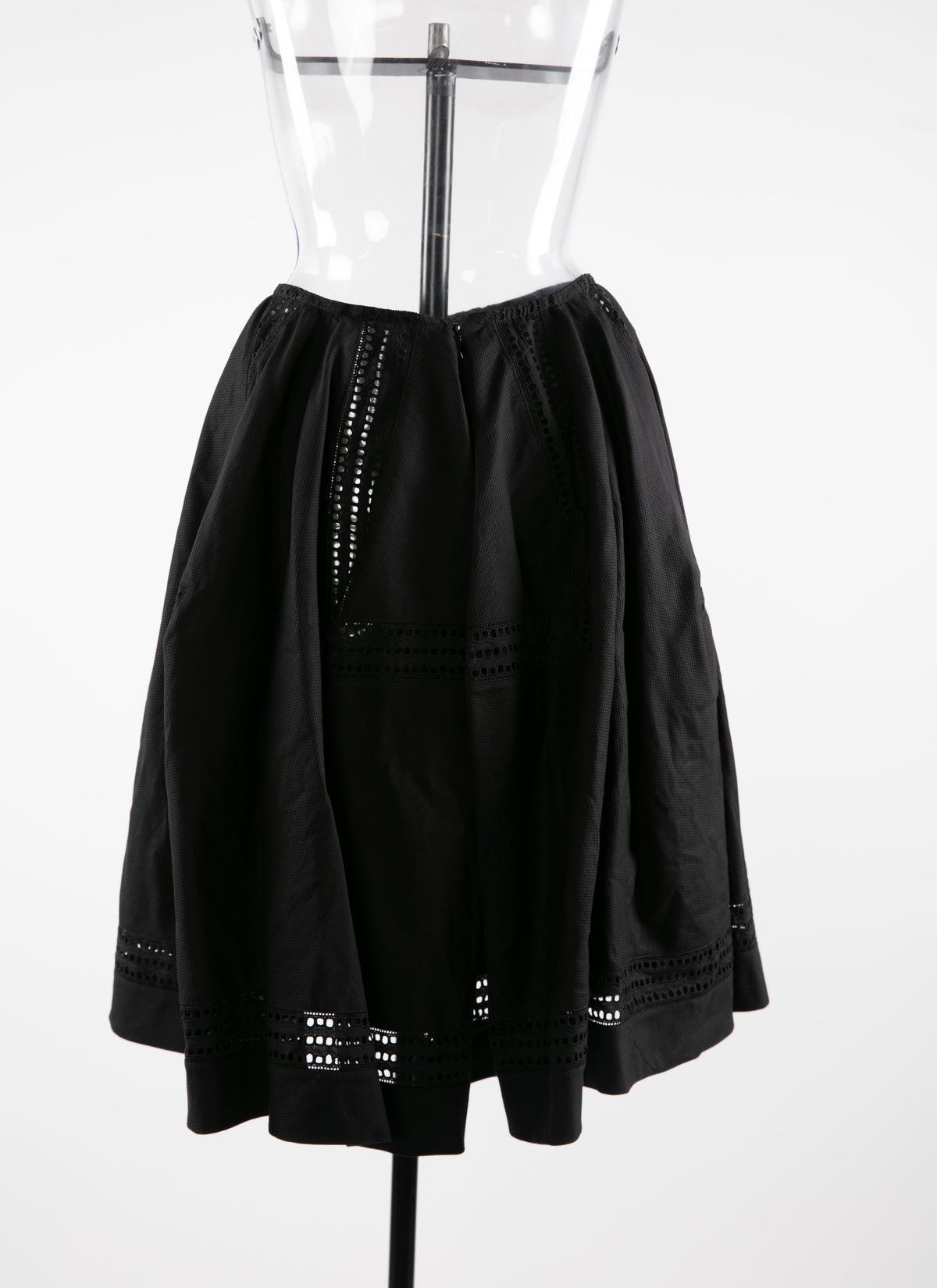 Jupe avec détails ajourés sans doublure - Noir