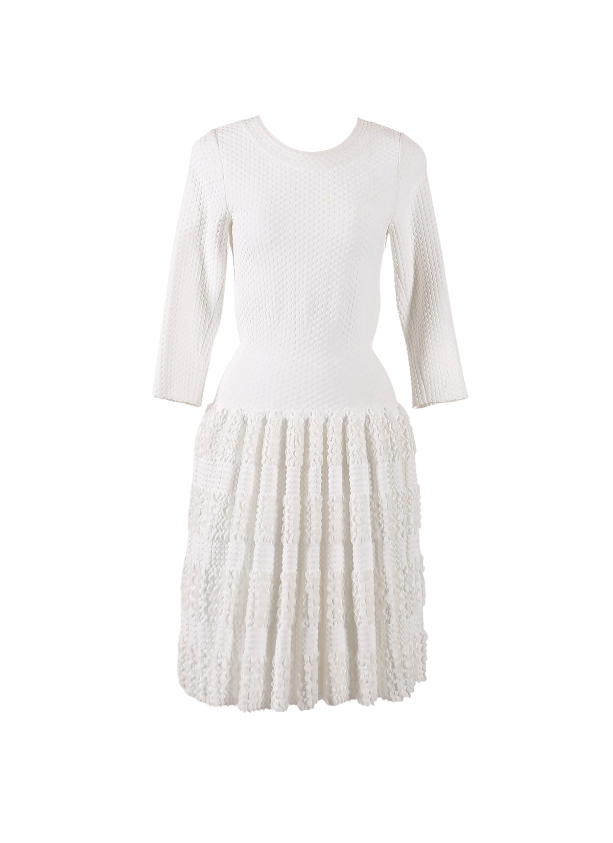 Robe à manches 3/4 Marquises en maille - Blanc