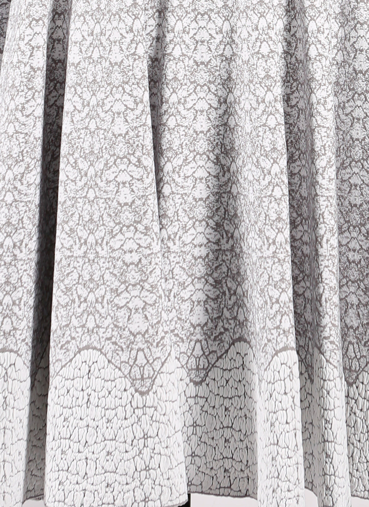 Galatea knitted long-sleeved dress - White & Grey