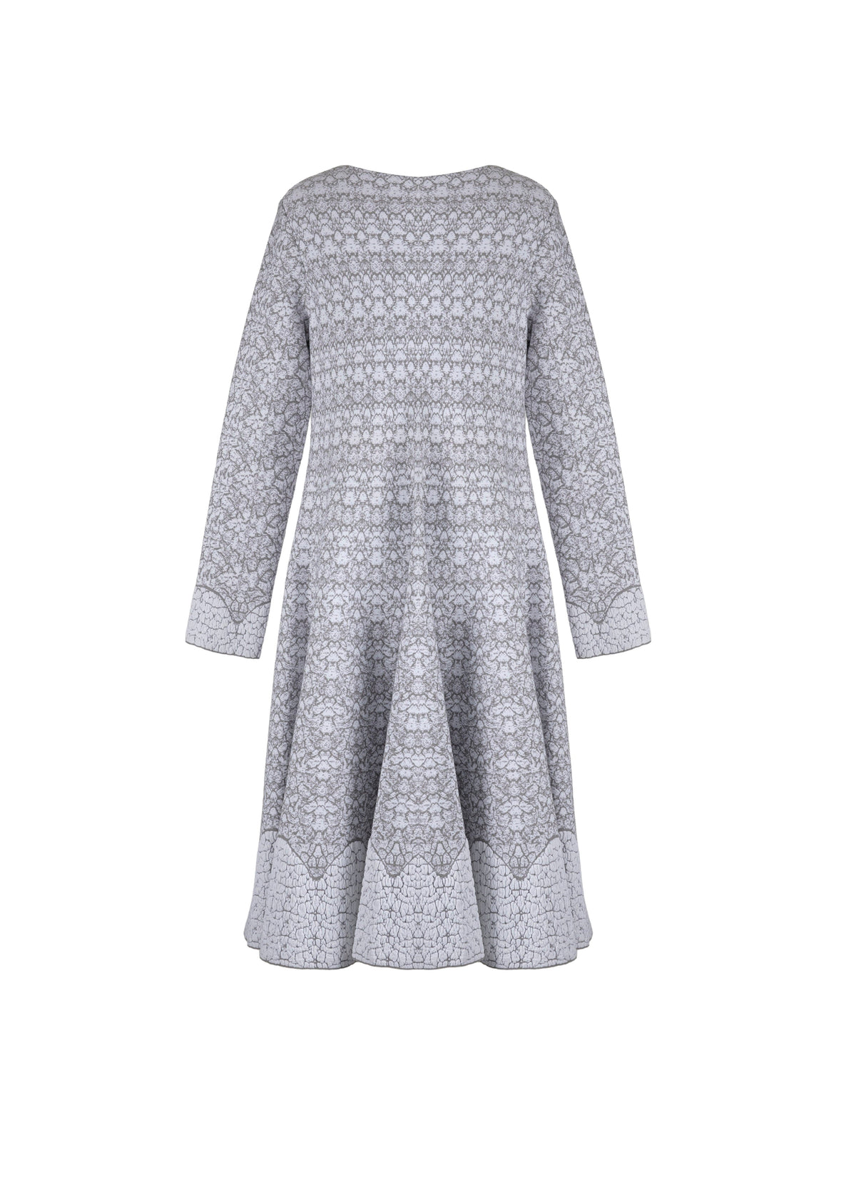 Galatea knitted long-sleeved dress - White & Grey