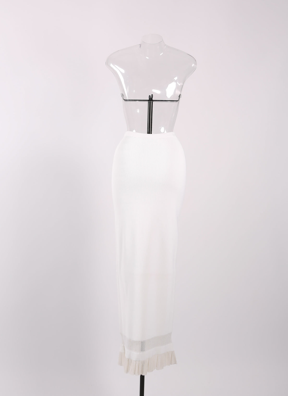Jupe droite Sirocco en maille - Blanc