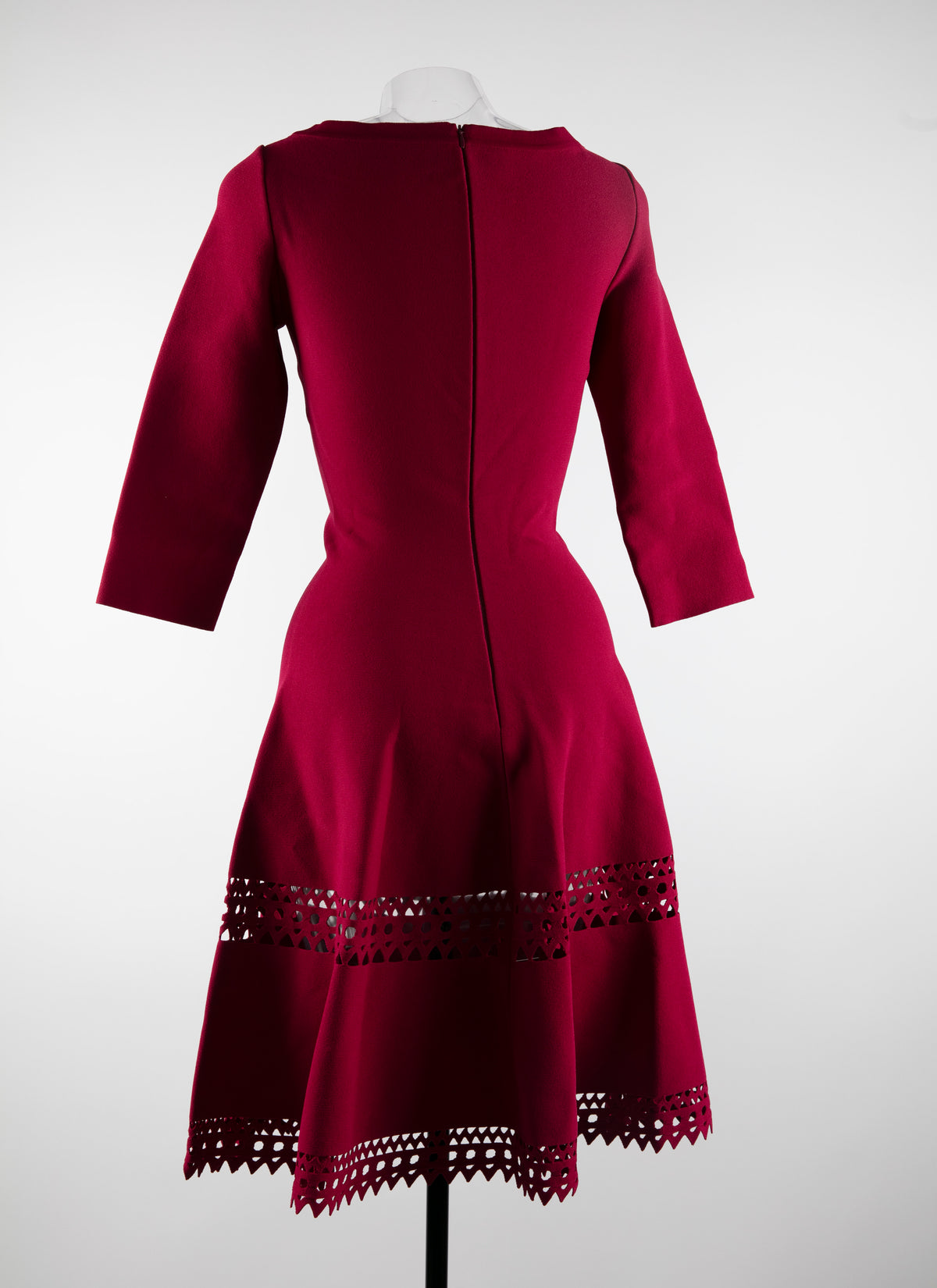 Robe midi plissée avec manches longues évasées - Pourpre