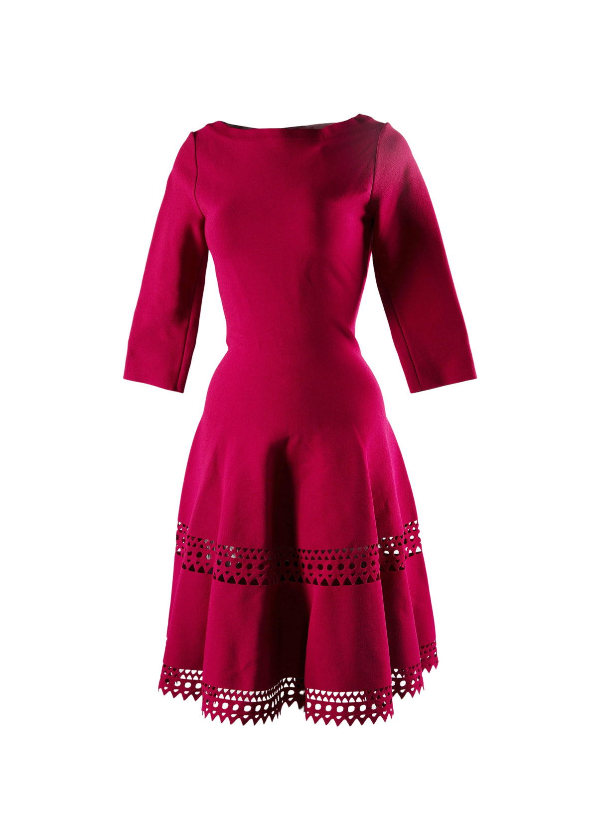 Robe midi plissée avec manches longues évasées - Pourpre