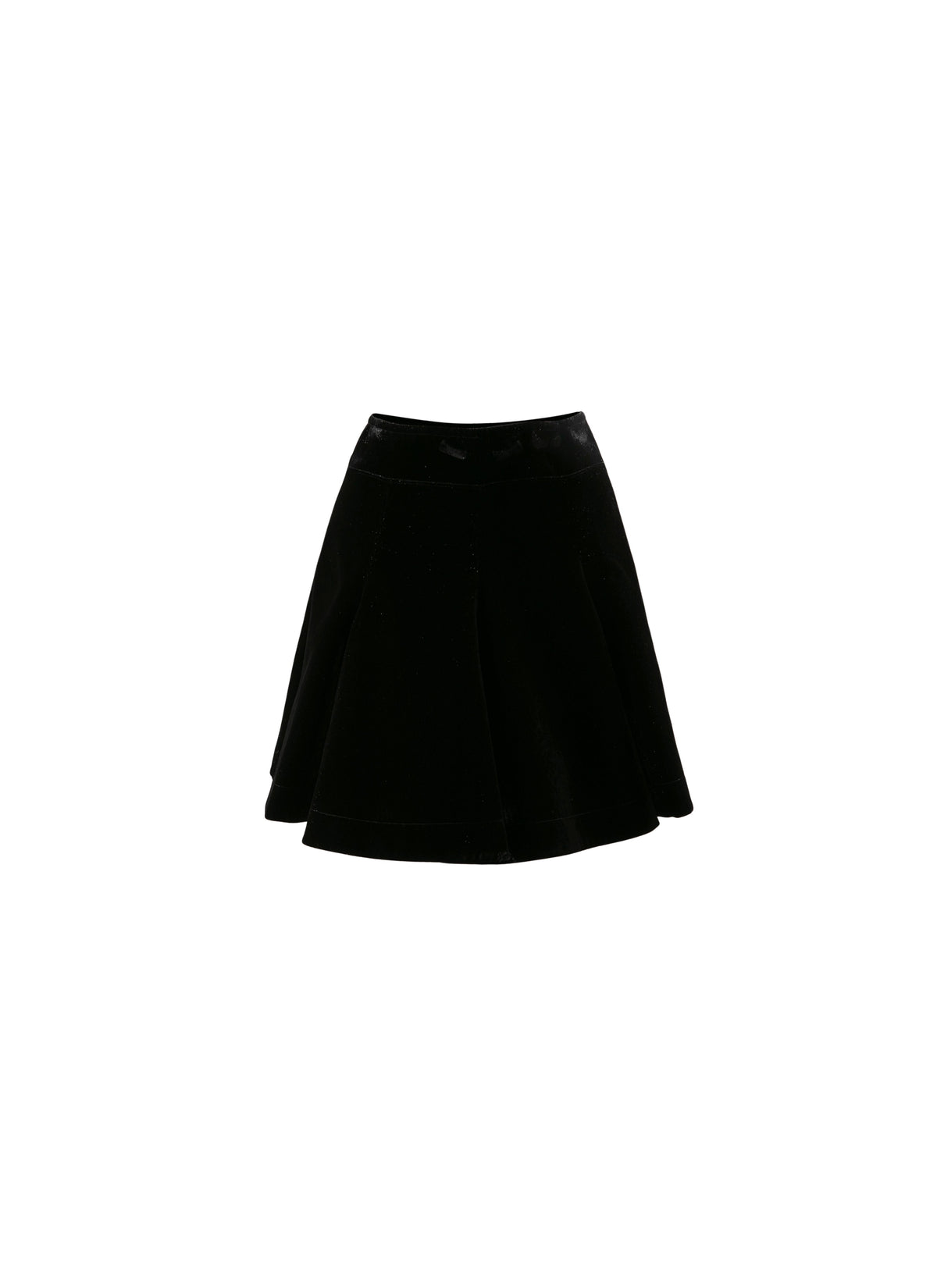 Jupe courte patineuse unie - Noir Brillant