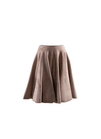 Jupe courte unie en velours - Chair