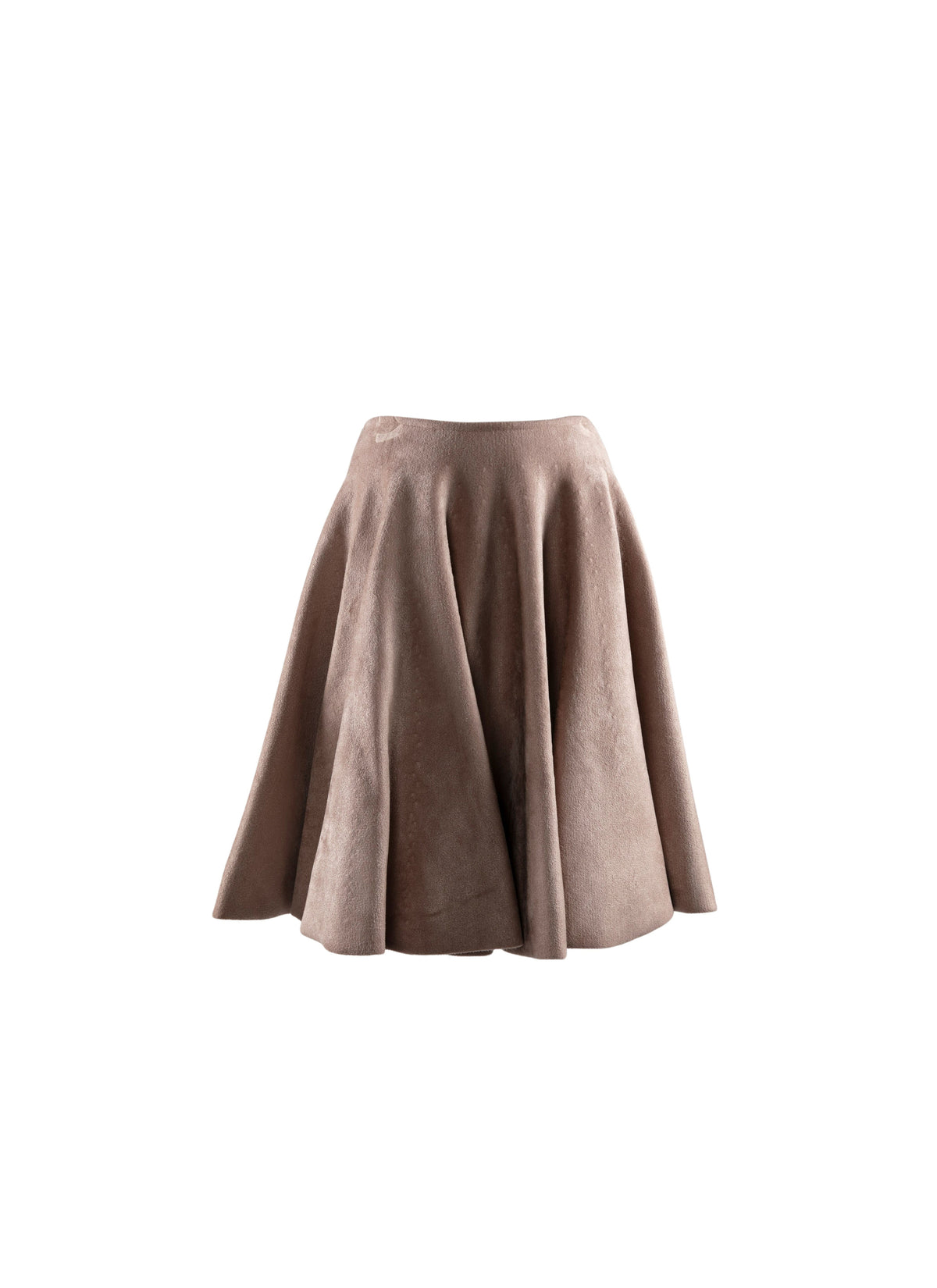 Jupe courte unie en velours - Chair