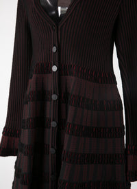 Manteau à manches longues - Noir & Grenat