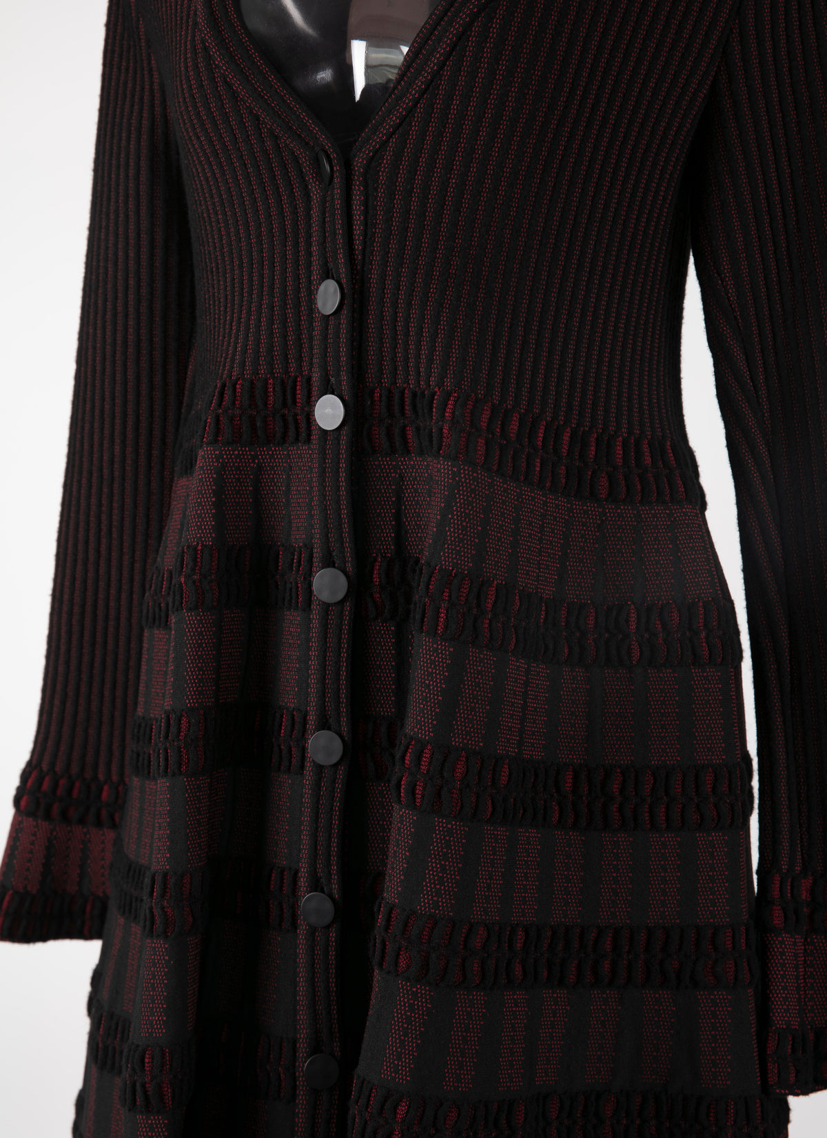 Manteau à manches longues - Noir & Grenat