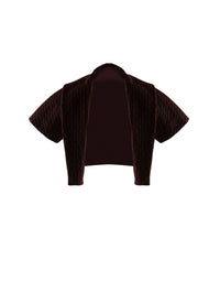 Bolero à manches courtes Segovie en laine - Cerise & Noir
